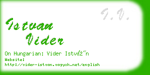 istvan vider business card